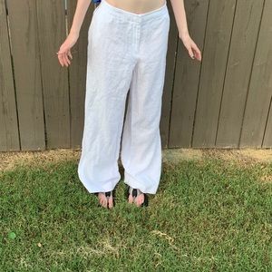 Kaari Blue Wide-Leg 100% Linen Pants